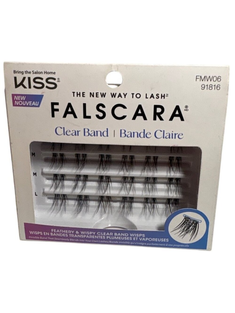 Kiss Falscara Clear Band Wispy Lash Extensions With Featherlight Fibers